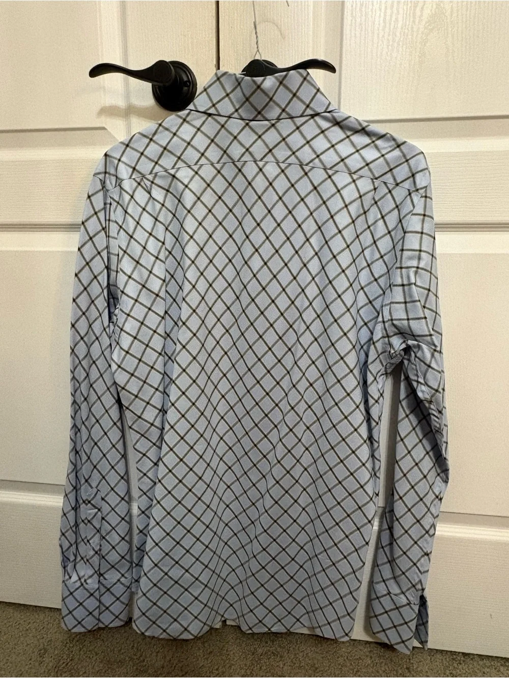 Banana Republic Light Blue and Brown Windowpane Dress Shirt